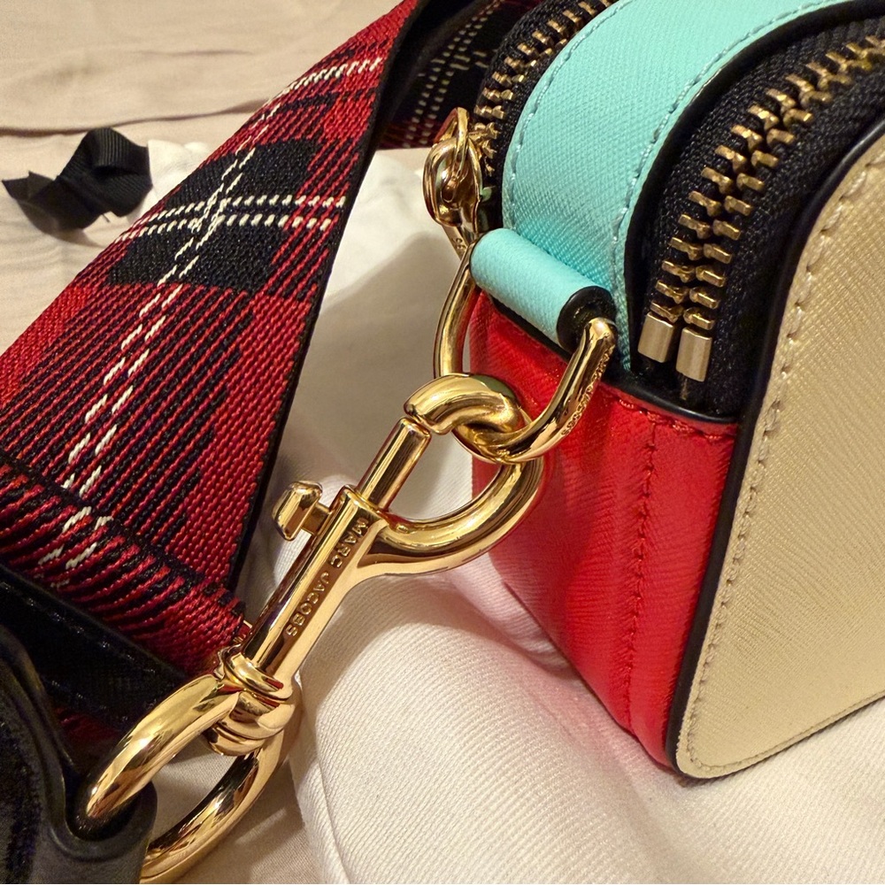 Marc Jacobs Cream and Turquoise Snapshot Camera Crossbody Bag - Picture 4 of 7